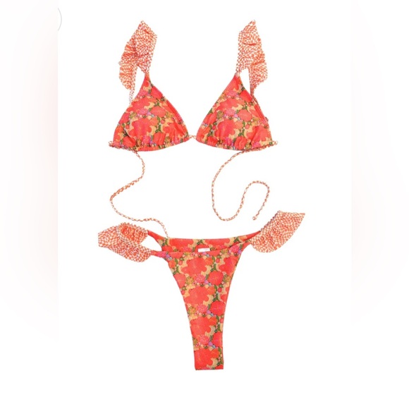 Strawberry Milk Mob Floral Pink Bikini - Citrus Kiss - Picture 3 of 6
